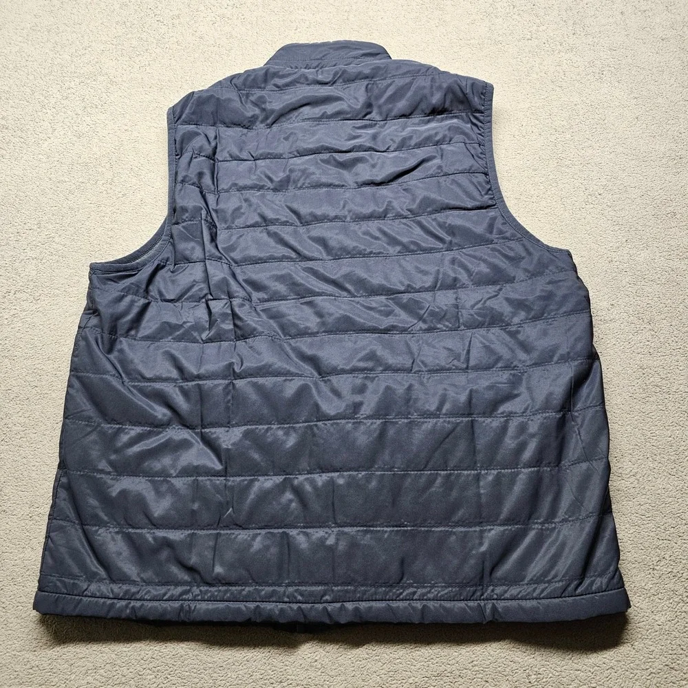 Banana Republic Puffer Vest Mens M Navy Blue Full Zip Quilted Mock Neck 4668